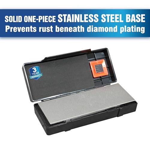 SHARPAL 163N Double-sided Diamond Sharpening Stone, 8 in. x 3 in. - size: 8 in. x 3 in. / 220&600 Grit