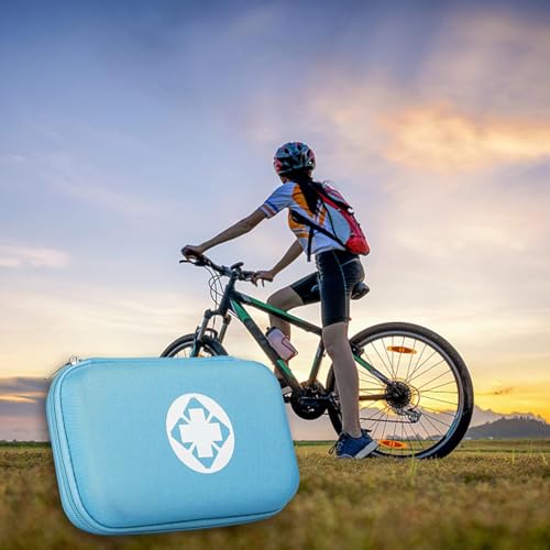 First Aid Kit 276PCS Car Home Camping Essentials Blue Emergency Kit AMORNING - color: Blue-276pcs