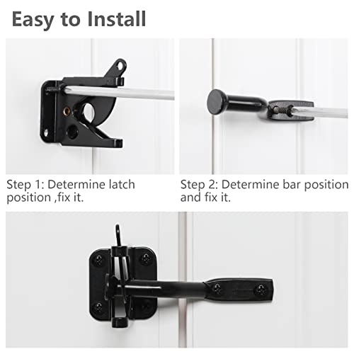 HOME MASTER HARDWARE Self Locking Gate Latch for Fence, 1 Pack, Black