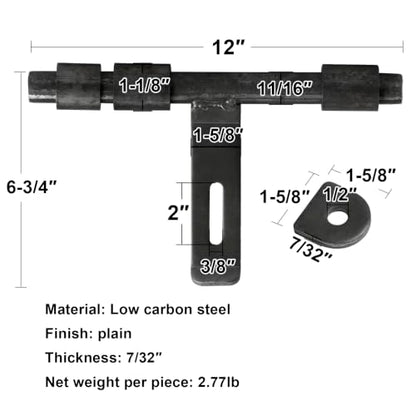 2 Pack 12" Weld On Slide Gate Bolt, Weldable Metal Door Barrel Latch | Heavy Duty