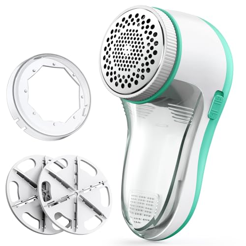 POPCHOSE Fabric Shaver, Lint Shaver with 6-Leaf Blade, Rechargeable - color: Spring Green