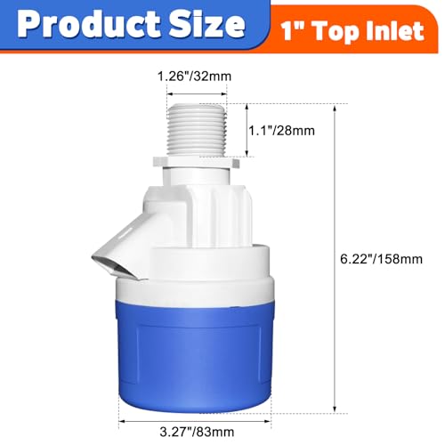 1" Water Float Valve for Water Tank, Water Troughs, Pond, Pool, Livestock - color: 1" Top Inlet