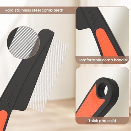 Dandruff Comb Removal 0.5mm Metal Fine Tooth Scalp Detox Hair Care Tool 1PC | Build Up Flakes Lice Comb, Stainless Steel Teeth, Self Cleaning, Scalp Massage, Anti Slip Handle, for Women Men Kids, Red - color: 1PC Red