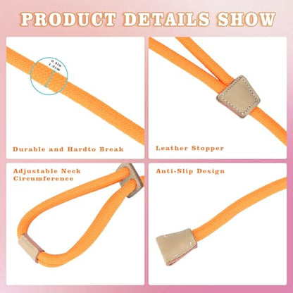Mini Pig Harness & Leash, Adjustable 8 Feet Long Rope for Small to Medium Pet Pigs - color: Orange