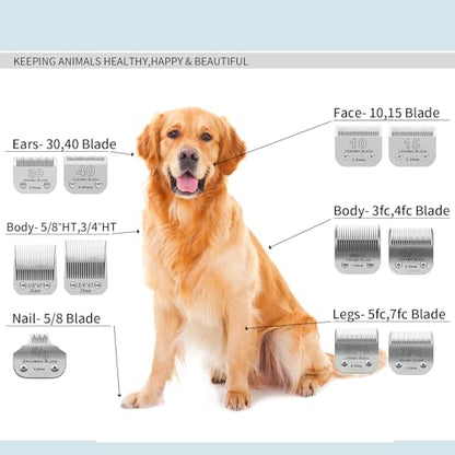 5FC Detachable Dog Blades Compatible with Andis/Oster A5 Grooming - color: Silver, size: 5FC 6.3mm (2 Pack)