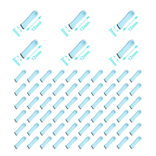 100 Pieces Ear Cleaner Tips, Ear Cleaner Replacement Tips, Ear Spoon Tips, Silicone Soft Cleaning Reuse Cap for Ear Wax Removal Tool Accessories (Blue)
