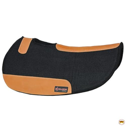 HILASON Western Wool Felt Contoured Horse Saddle Pad Black