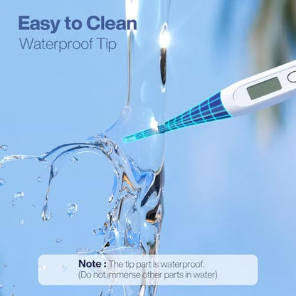 Boncare Digital Thermometer for Adults, Kids & Babies, Dark Blue | Accurate & Safe Oral and Rectal Thermometer with 10-Second Reading and Fever Alarm - color: Dark Blue