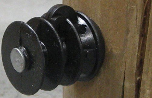 Electric Fence Insulator, Wood Post Multi-Groove, With Nail, Black, 25-Pk.