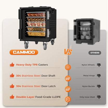 CAMMOO NSF Certification 82QT Non-Electric Hot Box Food Warmer with Casters