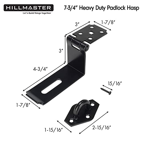 HILLMASTER Door Hasp Latch 90 Degree, 7-3/4" Extra Thick Heavy Duty Steel Safety Gate Door Lock Padlock Clasp Hasp Lock Latch for Fence Gate Barn Door Shed Closet Cabinet, Black Finish (Pack of 2) - size: Bendable (Pack of 2)