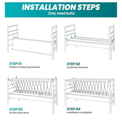 Goat Feeder, 92 Gallon Hay Feeder, Galvanized Steel Livestock Hay Feeder, Sheep Feeder Trough for Barn or Outdoor Use, Free Returns! - style: Galvanized Steel