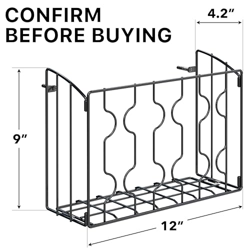 Simple Houseware Wall Door Mount Kitchen Wrap Organizer Rack, Black - color: Black