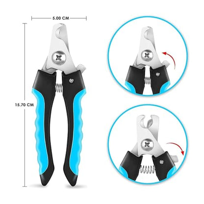 NVNAN 5-in-1 Pet Grooming Kit with Deshedding Rake | Includes nail clipper, grooming gloves, massage brush, and tools for brushing, bathing, and removing loose pet hair - color: Nail Clipper Set