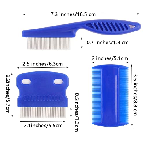9 Pieces Pet Flea Lice Comb, Dog And Cat Tear Stain Remover Comb, Remove Eye Mucus Crust Dandruff Floating Hair. Pet Grooming Comb Kit For Long And Short Haired Dog Cat(Blue,Rose Red, Green)