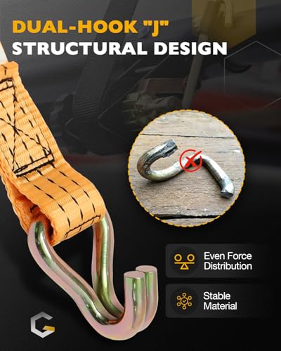 Pipe Rack Ratchet Straps, Ladder Rack Straps, Truck/Roof/Lumber Rack Straps - color: Orange (2 pcs), size: Black Square Tube