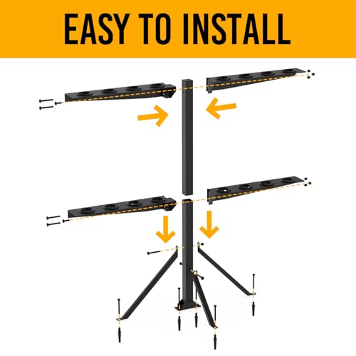 Utility Trailer Tool Rack with 8 Rubber Holes with Brackets, Standard Black - color: Standard Black