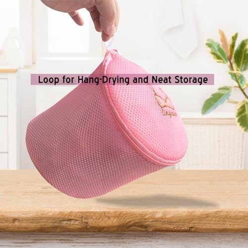 Large Bra Laundry Bags for Washing Machine, Fits All Cups Anti Deformation Bra Washing Bag, Lingerie Bags for Washing Delicates (2 Pack Pink) - color: 2 Pack Pink
