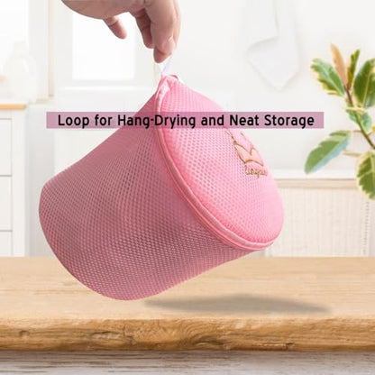 Large Bra Laundry Bags for Washing Machine, Fits All Cups Anti Deformation Bra Washing Bag, Lingerie Bags for Washing Delicates (2 Pack Pink) - color: 2 Pack Pink
