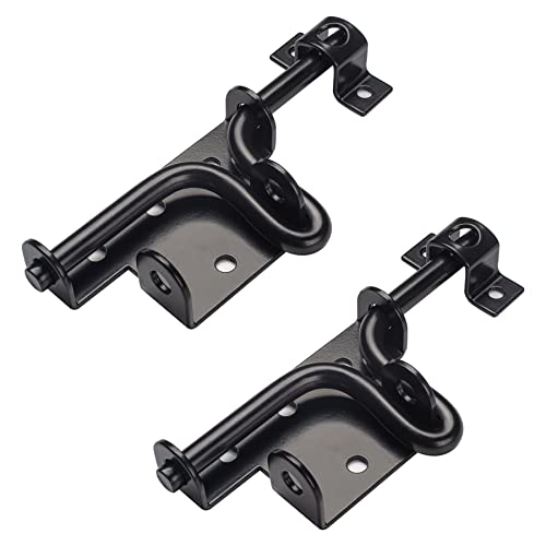 HILLMASTER Heavy Duty Slide Bolt Gate Latch with Padlock Hole, Sliding Bolt Gate Lock Door Latches Hardware for Wooden Fences Barn Doors, 2 Pack - size: 2 Pack