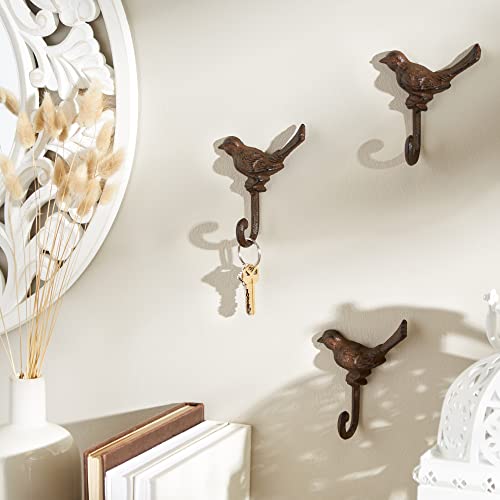 DII Cast Iron Decorative Wall Hook Set, Robin, 3 Count - size: Robin