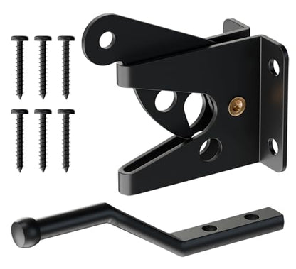 Self-Locking Gate Latch, Heavy Duty Automatic Gravity Lever for Wood Fence - size: Normal