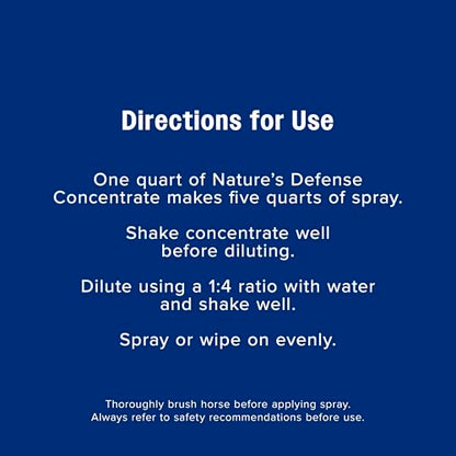 Farnam Nature’s Defense Concentrate, Botanical Fly Repellent Spray, 32 oz | Makes 5 Quarts,Water-Based,Repels horn flies, stable flies, house flies, horse flies, deer flies, mosquitoes and gnats