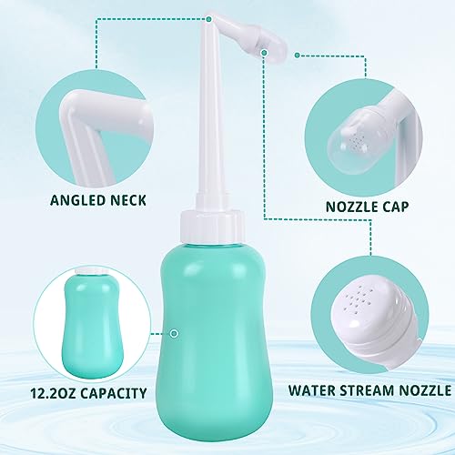 GOLDEN DEER Peri Bottle for Postpartum Care for Perineal Recovery and Cleansing After Birth 12.7 OZ Turquoise