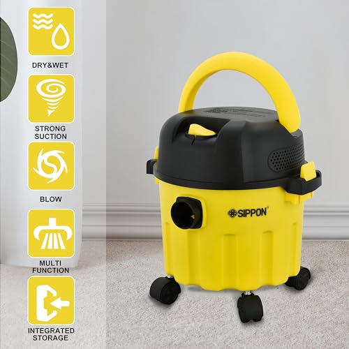 Wet-Dry Vacuum, 3-in-1 Portable Shop Vacuum Cleaner with 2 Peak HP Power Suction, Lightweight Wet Dry Vacuum with Blower & Wall Mount Design for Car, Pet Hair, Hard Floor | 3-in-1 Workshop Vacuum Cleaner, suitable for cleaning cars, removing pet hair, and