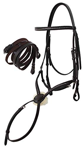 Horse English Figure Eight Brown Leather Jumping Hunter Bridle Reins 805EB05BR-F