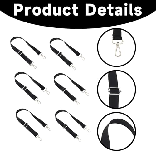 6 Pcs Horse Blanket Sheet Leg Straps, 24 to 42 Inch Replacement Adjustable Belly Strap, Double Swivel Snaps Horse Blanket Straps, Winter Blankets Stretchy Belly Strap