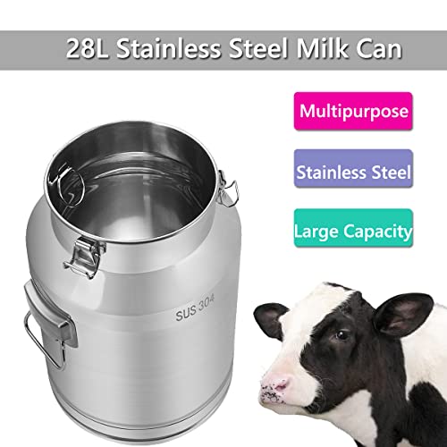 Fulgutonit Milk Can 28L/7.8 Gallon Stainless Steel Milking Jug Container