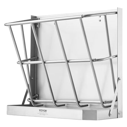 VEVOR Wall Mounted Hay Rack, 18.5 Gallon Livestock Feeder with 2.5 Gallon Feed Tray, 2 in 1 Hay and Grain Feeder, Feeds up to 5 Goats, Heavy-Duty Galvanized Steel Goat Feeders for Farm Sheep Horses - size: 21 Gal (18.5 +2.5Gal )