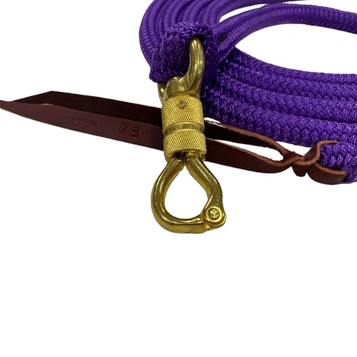 PARELLI 12 Foot Training Rope - Strong Everyday Use All-Purpose Horse Lead Rope with Loop & Latigo Popper | 9/16" Diameter Smooth Yachting Braid, Purple - color: Purple