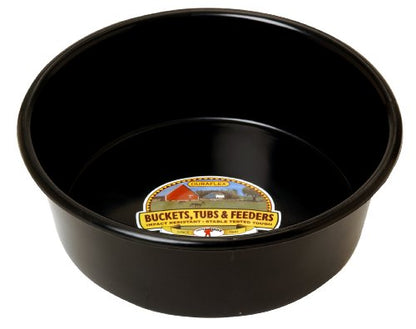 Little Giant® Plastic Utility Pan | Feed Pan | Durable & Versatile Livestock Feeding Bucket | Made in USA | 5 Quart | Black - color: Black, size: 5 Quart