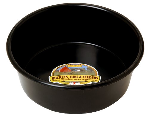 Little Giant® Plastic Utility Pan | Feed Pan | Durable & Versatile Livestock Feeding Bucket | Made in USA | 5 Quart | Black - color: Black, size: 5 Quart