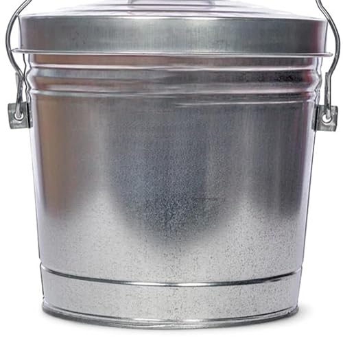 6-Gallon Galvanized Steel Storage Can with Secure Locking Lid, Heavy Duty Metal Container for Organizing Supplies