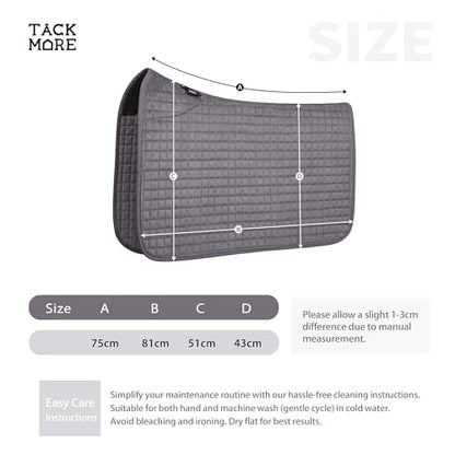 Tackmore All-Purpose Square Quilted Western Saddle Pad, Horse Saddle Pad - color: Light Grey