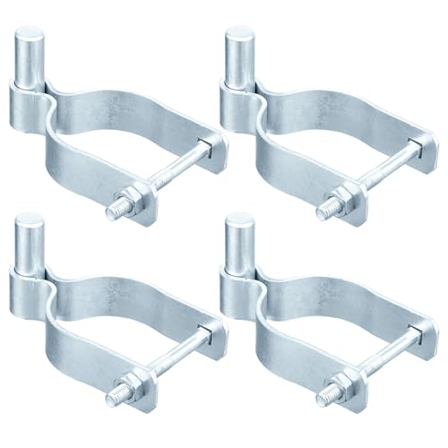 4 PCS Chain Link Fence Gate Male Hinges,Fits 2-3/8" OD Post/Pipe, 5/8" Pin