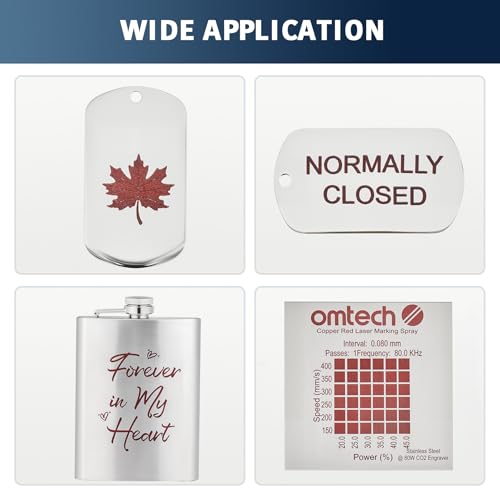 OMTech Laser Marking Spray, 2pcs 8oz, Red Marking for CO2 Laser on Metal - color: 8 OZ -- Red, size: 2 Pcs