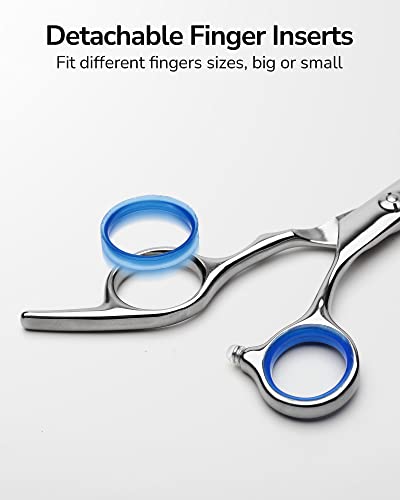 Hair Thinning Scissors ULG Professional Barber’s Texturizing Teeth Shears for Hairdressing, Salon and Home Use Thinning Shears for Hair Cutting, Made of Japanese Stainless Steel, 6.5 inch - color: Blue