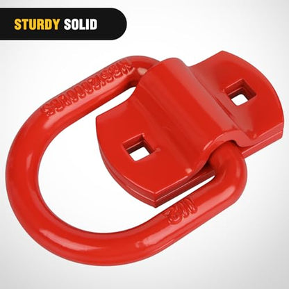Nilight 4 PCS 1/2" D Ring Tie Down Anchor Bolts on Trailer | Heavy Duty Rings with Screws Bolts on Trailer Truck Bed Cargo 12000 Lbs Break Strength Hook Red - color: Red