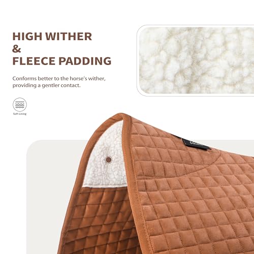 Tackmore All-Purpose Square Quilted Western Saddle Pad, Horse Saddle Pad - color: Brown