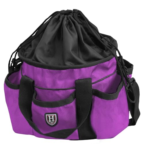 Harrison Howard Premium Horse Grooming Organizer Bag Horse Grooming Tote Bag-Violet - color: Violet
