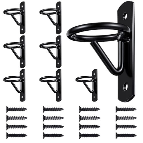 8 Pcs Bucket Hooks for Horses Metal Equestrian Water Bucket Hook Hangers Horse Stalls Feed Barn Farmhouse Supplies (Black)