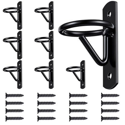 8 Pcs Bucket Hooks for Horses Metal Equestrian Water Bucket Hook Hangers Horse Stalls Feed Barn Farmhouse Supplies (Black)