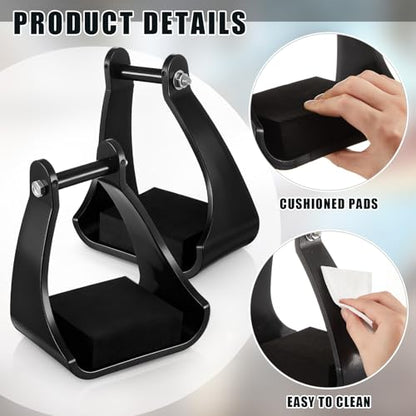 Sadnyy 2 Pcs Polymer Trail Stirrups 2.5" Cushioned Trail Stirrups Endurance Horse Riding Tools Foam Pad Footbeds for Riding Safety Climb Long Rides