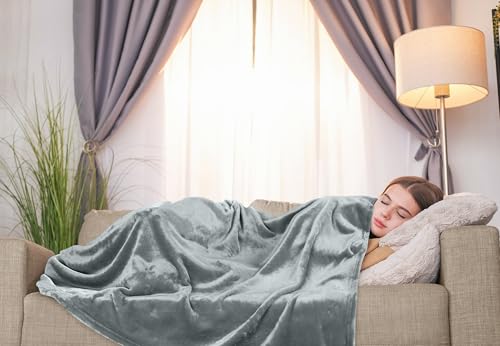Utopia Bedding Soft Fleece Bed Blanket Throw Size Ash Grey (50x60 Inch) - color: Ash Grey, size: Throw (50x60 Inch)
