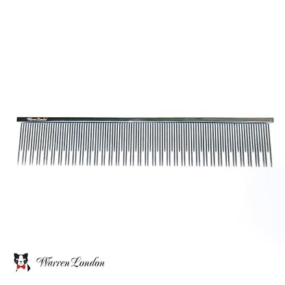 Warren London Carding Cat Comb | 7.5 inches made with Copper | Rounded Tips Prevent Irritation | Dual Tooth Design for Short & Long Hair removes Mats and Tangles - style: Carding Cat Comb