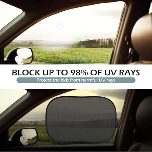 Car Window Shades for Baby, Double Layer Design Side Window Glass Transparent Isolation Mesh Screen, Sun Protection and Sun Shade Blocker, Glare Shield Protection,Mesh Car Window Shade (4 Pack)